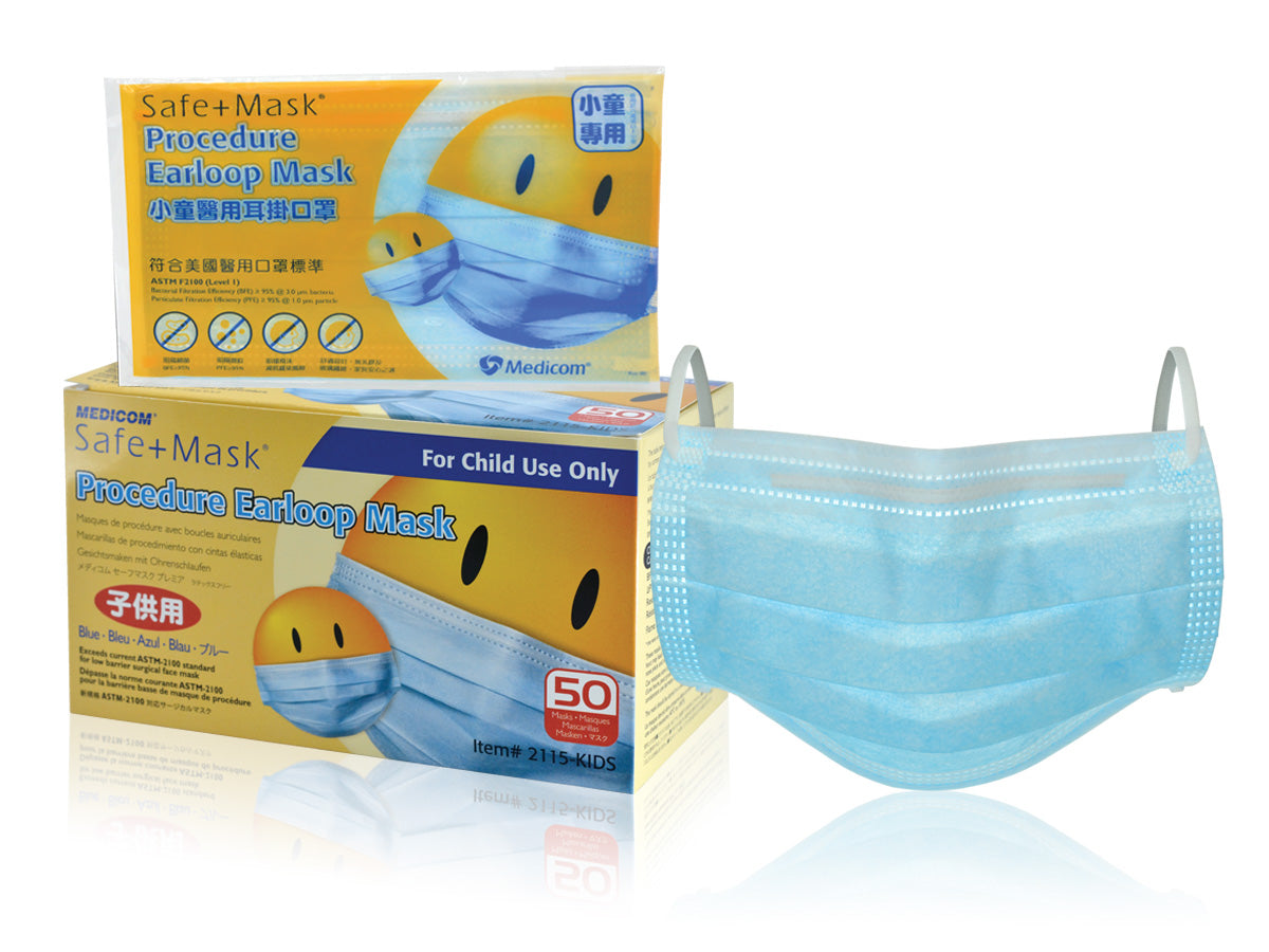 Medicom Child Earloop Mask - Blue (50's/Bx)