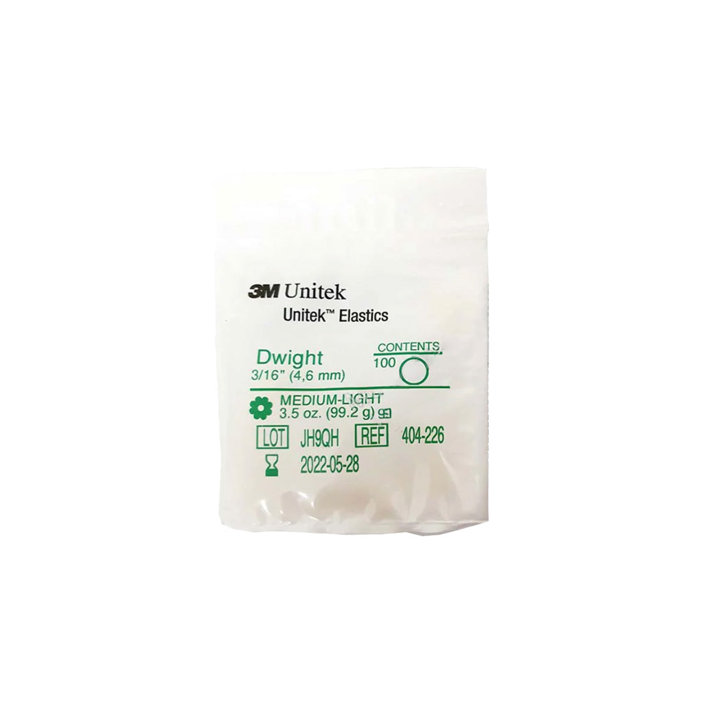 [WINTER] 3M Unitek Latex Intraoral Elastics-Dwight, 3/16&quot;, 3.5oz Medium-Light, 30x100Pcs/Pack