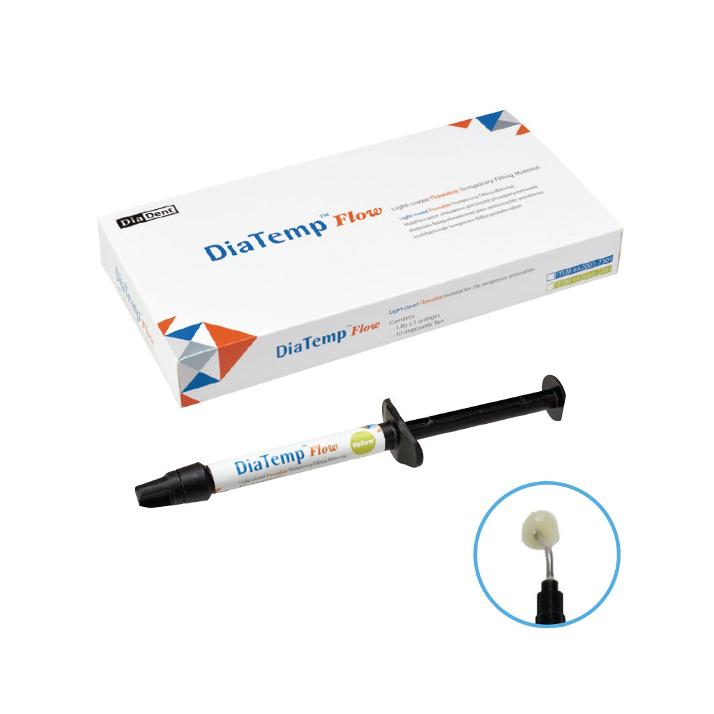 DiaDent DiaTemp­ Flow - Flowable Temporary Restorative Material Yellow 5x1.8g