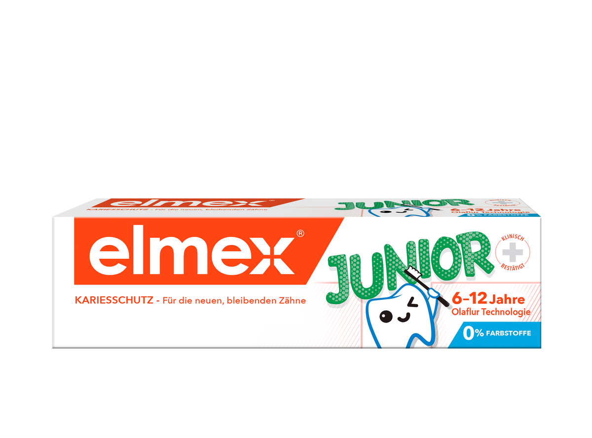 Elmex Junior Anti-Caries 6-12 Years Toothpaste 50ml (1000ppm), 12&#39;s/Dozen