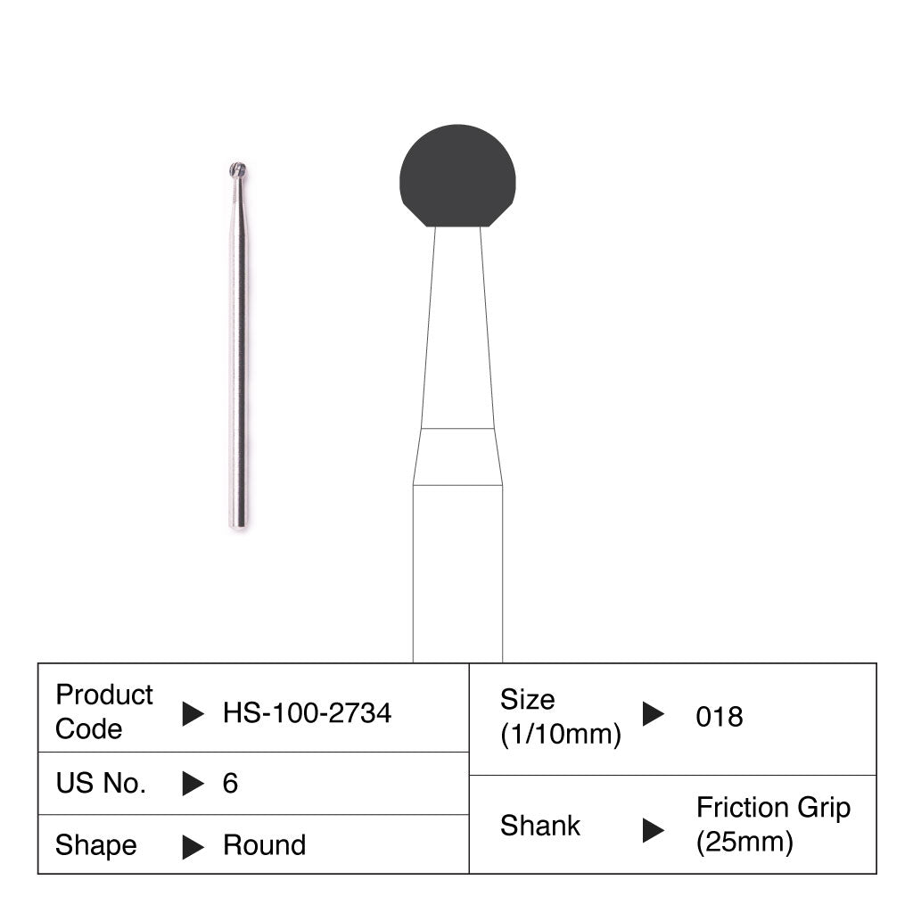 HS Carbide Bur Operative Friction Grip Surgical Length 6 5/Pack