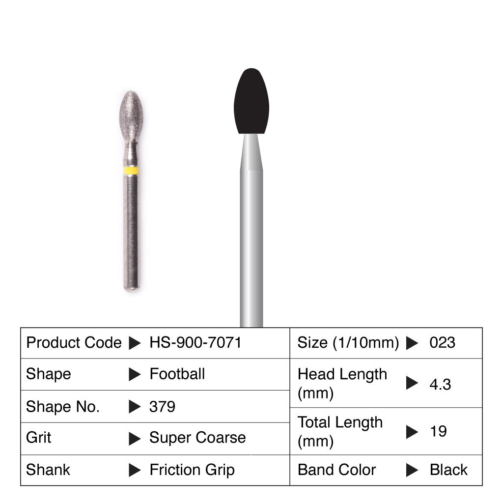 HS Maxima Diamond Bur Friction Grip 5/Pack - Pointed Football, Football -NEW