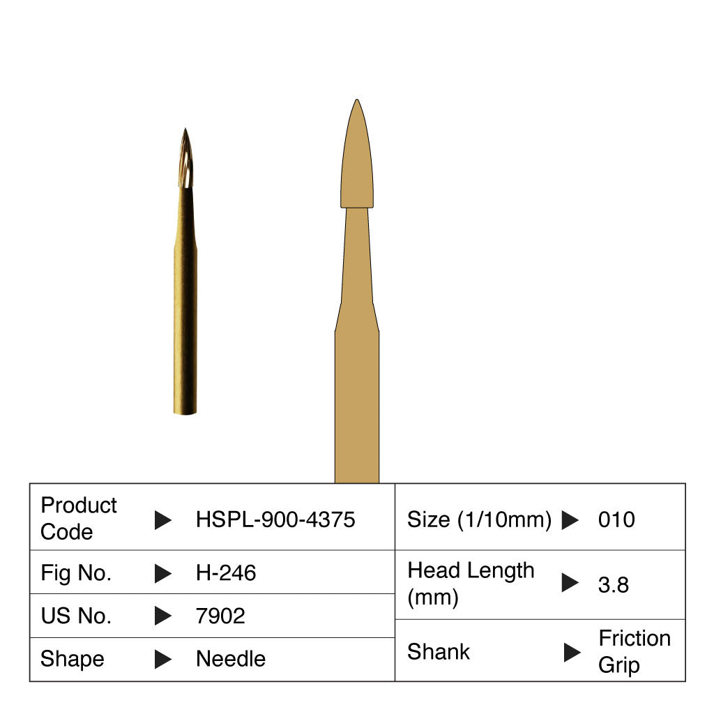 HSPL Carbide Bur Needle Trimming &amp; Finishing Friction Grip 7902 5/Pack