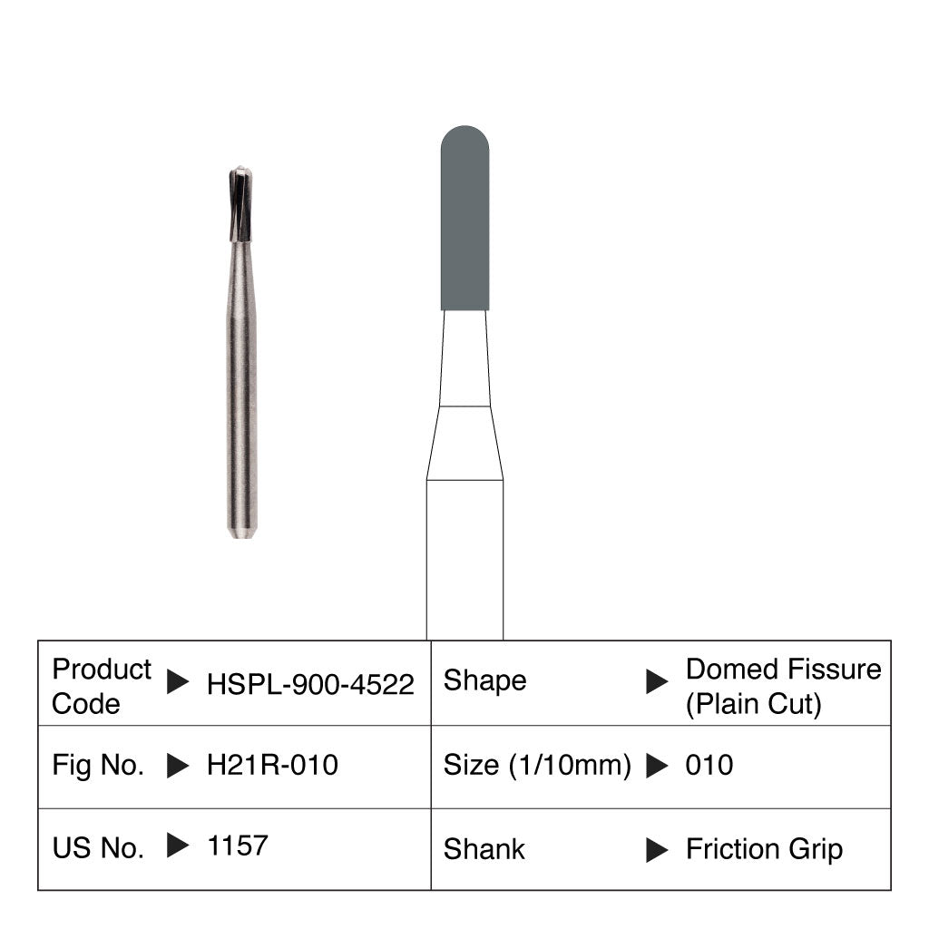 HSPL Maxima Carbide Bur Domed Fissure Operative Friction Grip 1157 10/Pack