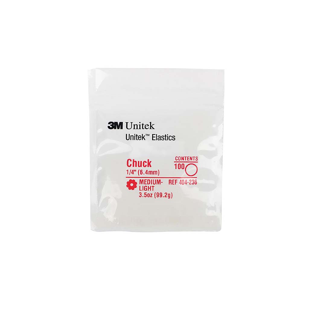 [WINTER] 3M Unitek Latex Intraoral Elastics-Chuck, 1/4&quot;, 3.5oz Medium-Light, 30x100Pcs/Pack