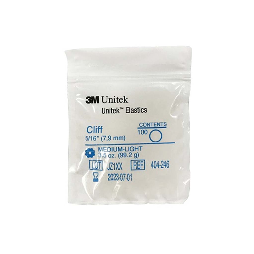 [WINTER] 3M Unitek Latex Intraoral Elastics-Cliff, 5/16&quot;, 3.5oz Medium-Light, 30x100Pcs/Pack