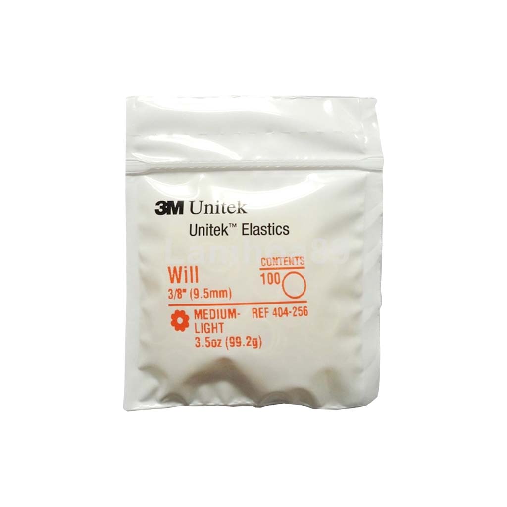 [WINTER] 3M Unitek Latex Intraoral Elastics-Will, 3/8&quot;, 3.5oz Medium-Light, 30x100Pcs/Pack