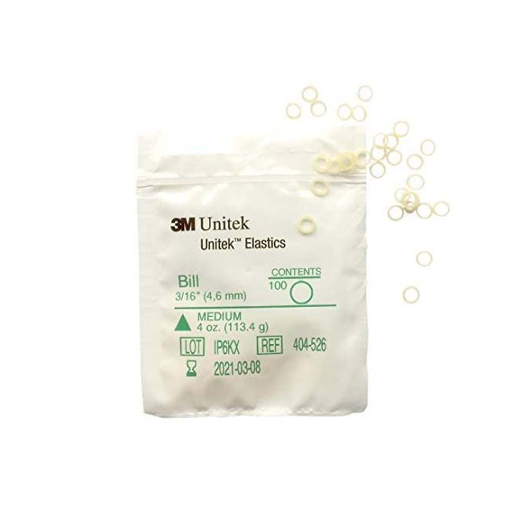 [WINTER] 3M Unitek Latex Intraoral Elastics-Bill, 3/16&quot;, 4oz Medium, 30x100Pcs/Pack