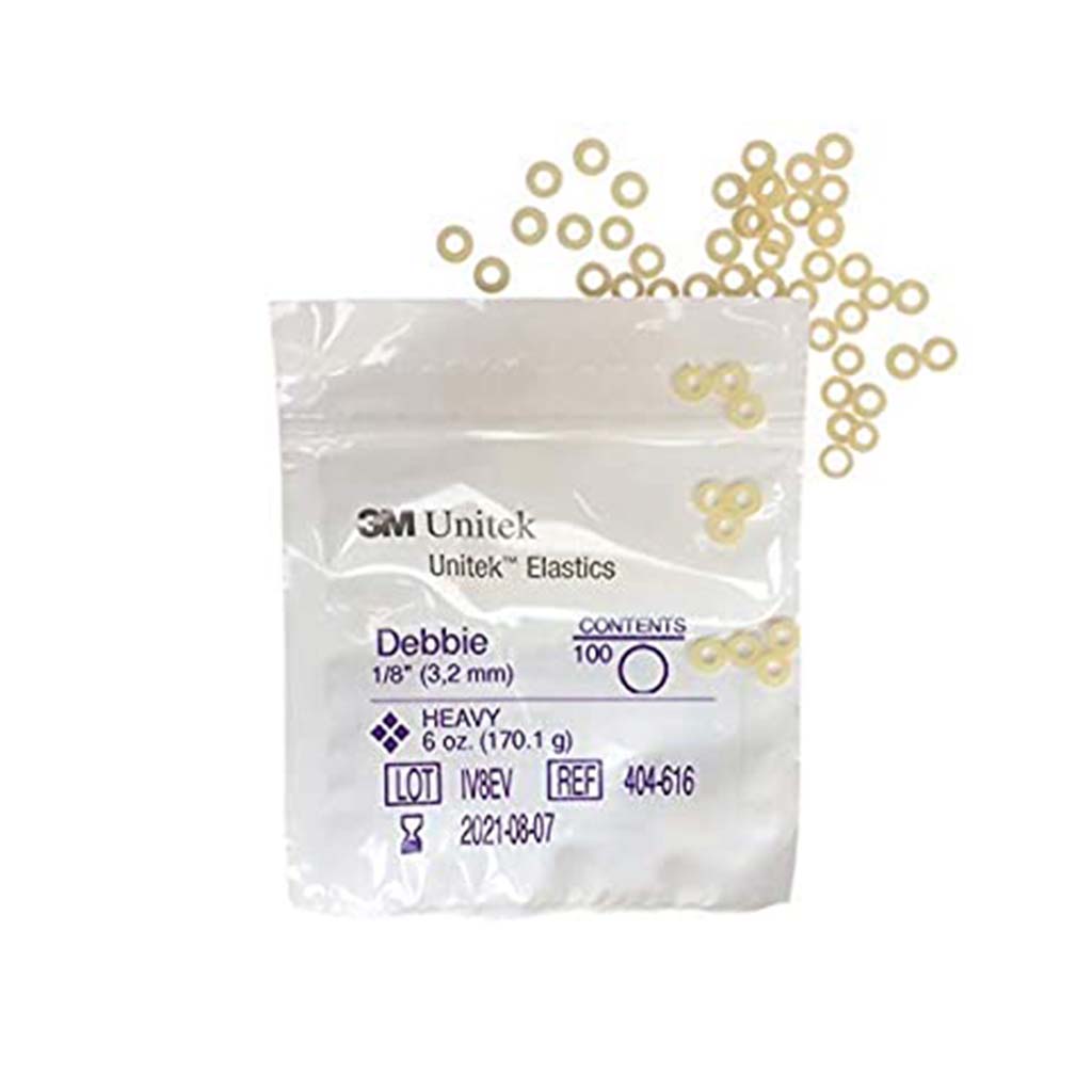 [WINTER] 3M Unitek Latex Intraoral Elastics-Debbie, 1/8&quot;, 6oz Heavy, 30x100Pcs/Pack