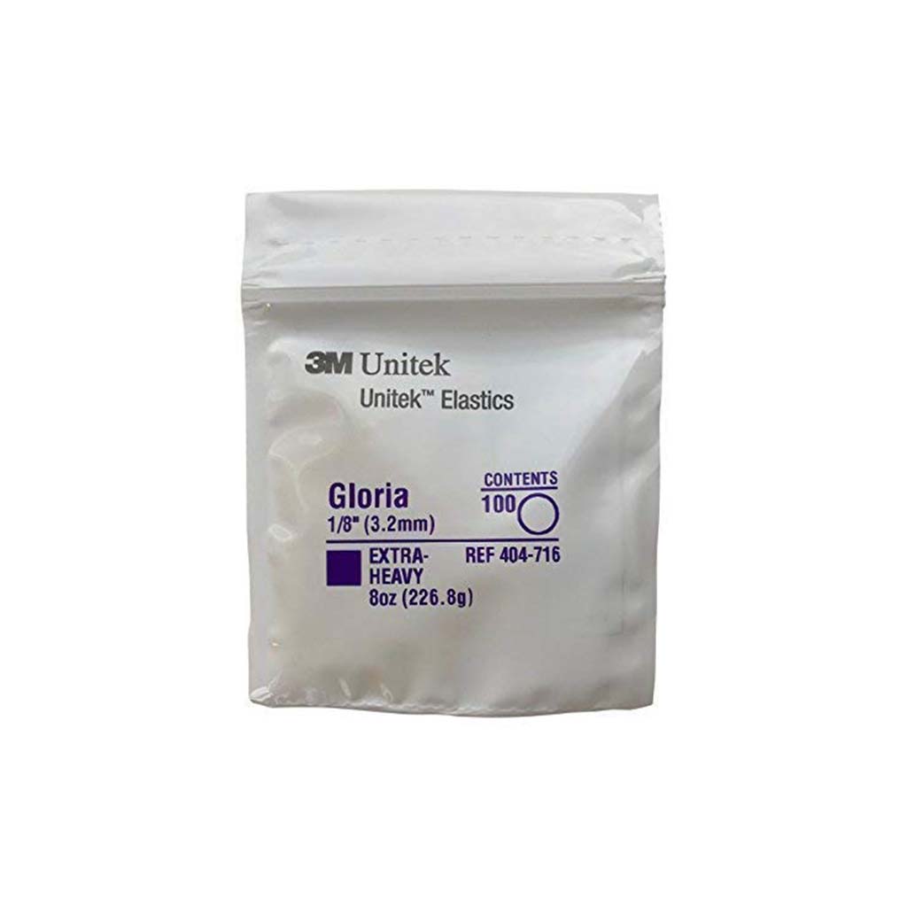 [WINTER] 3M Unitek Latex Intraoral Elastics-Gloria, 1/8&quot;, 8oz Extra-Heavy, 30x100Pcs/Pack