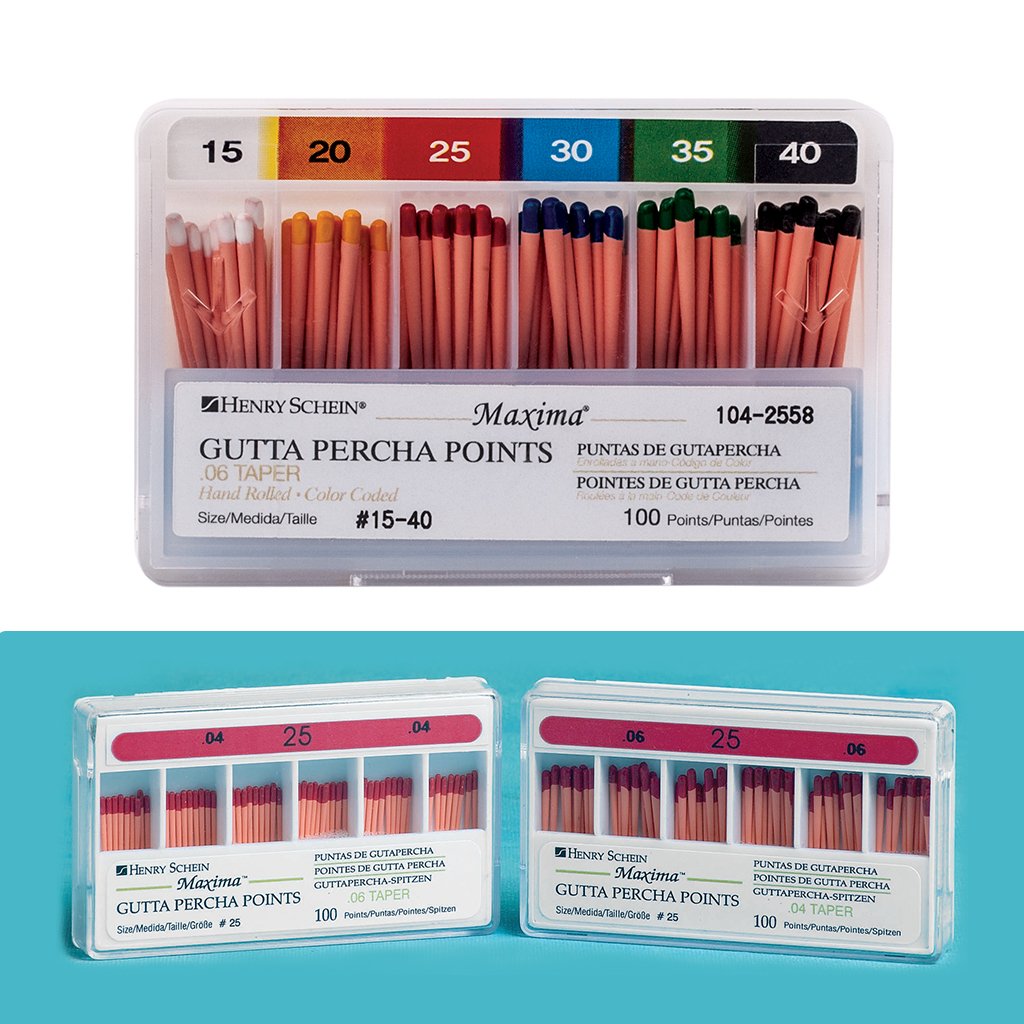 HS Maxima Gutta Percha Points 0.04 15-40 Assorted 100/Box