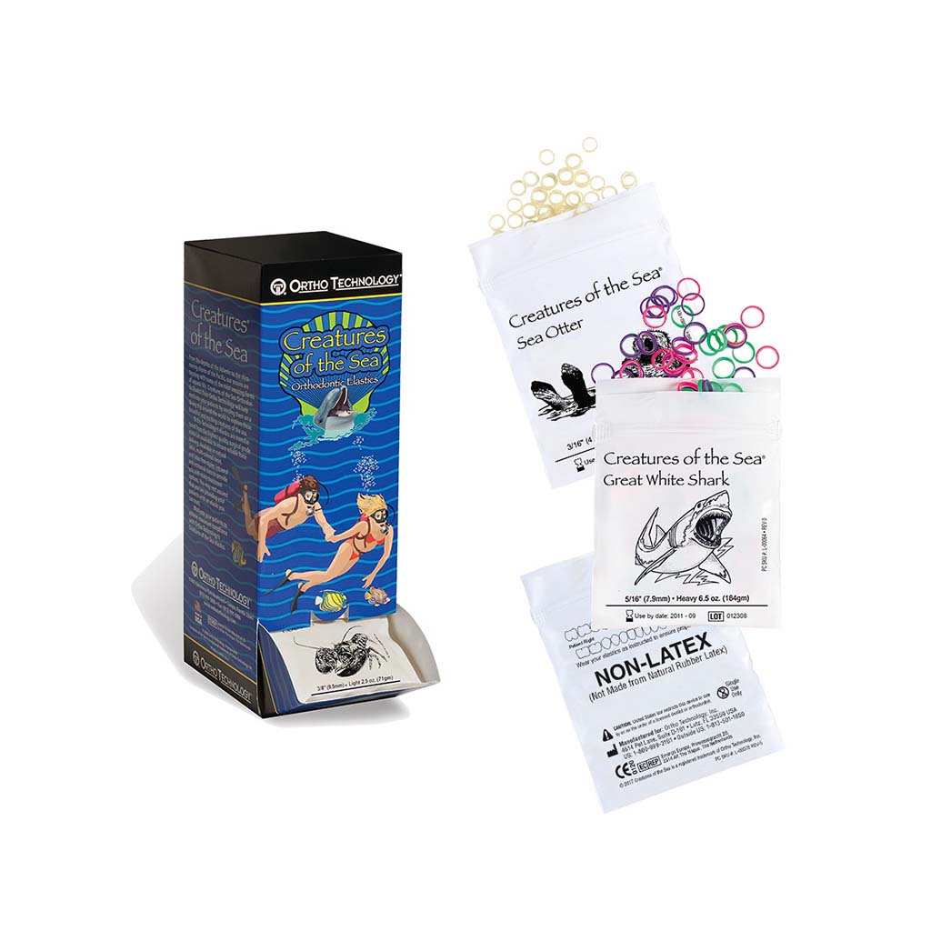 Ortho Technology Latex Elastics-Lion Fish, 1/8", 2.5oz Light, 50x100Pcs/Pack