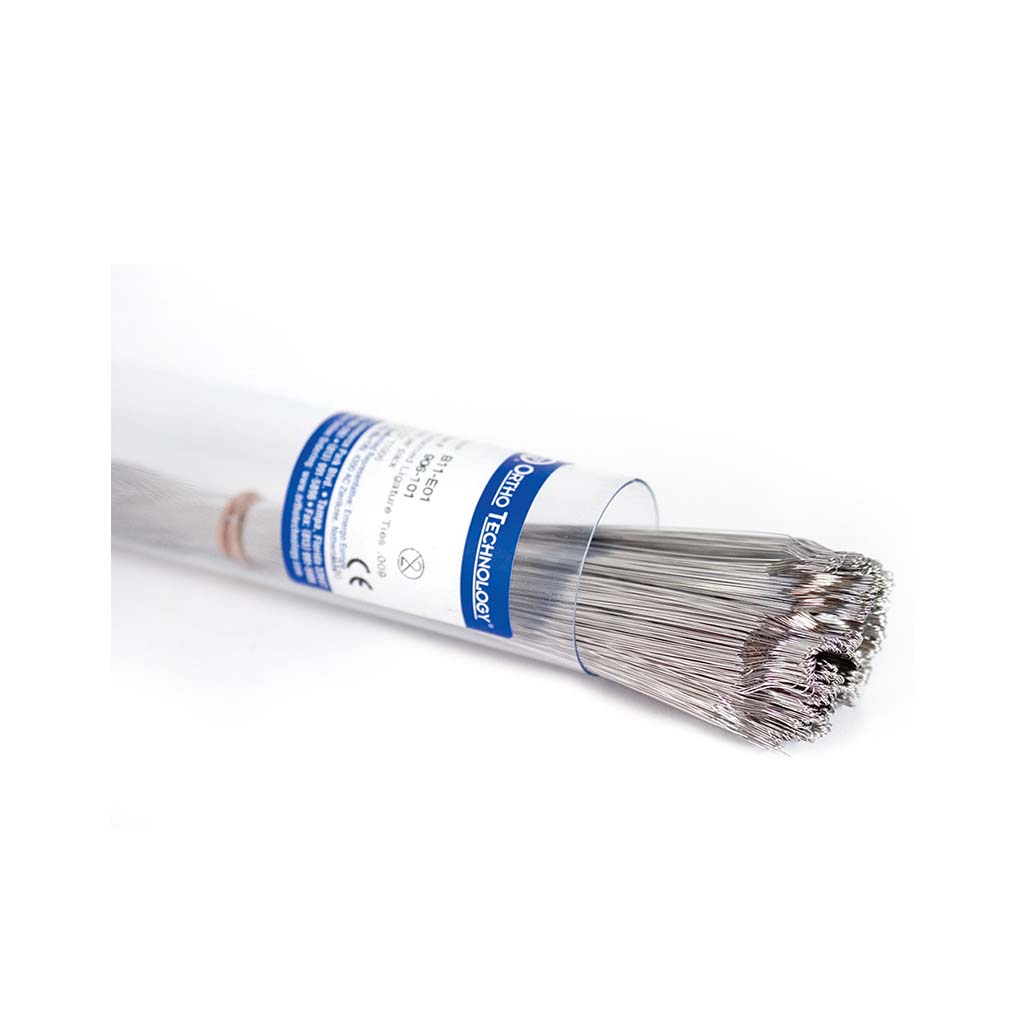 Ortho Technology TruForce SS Preformed Ligature Ties, .009", 1000 Pcs/Pack