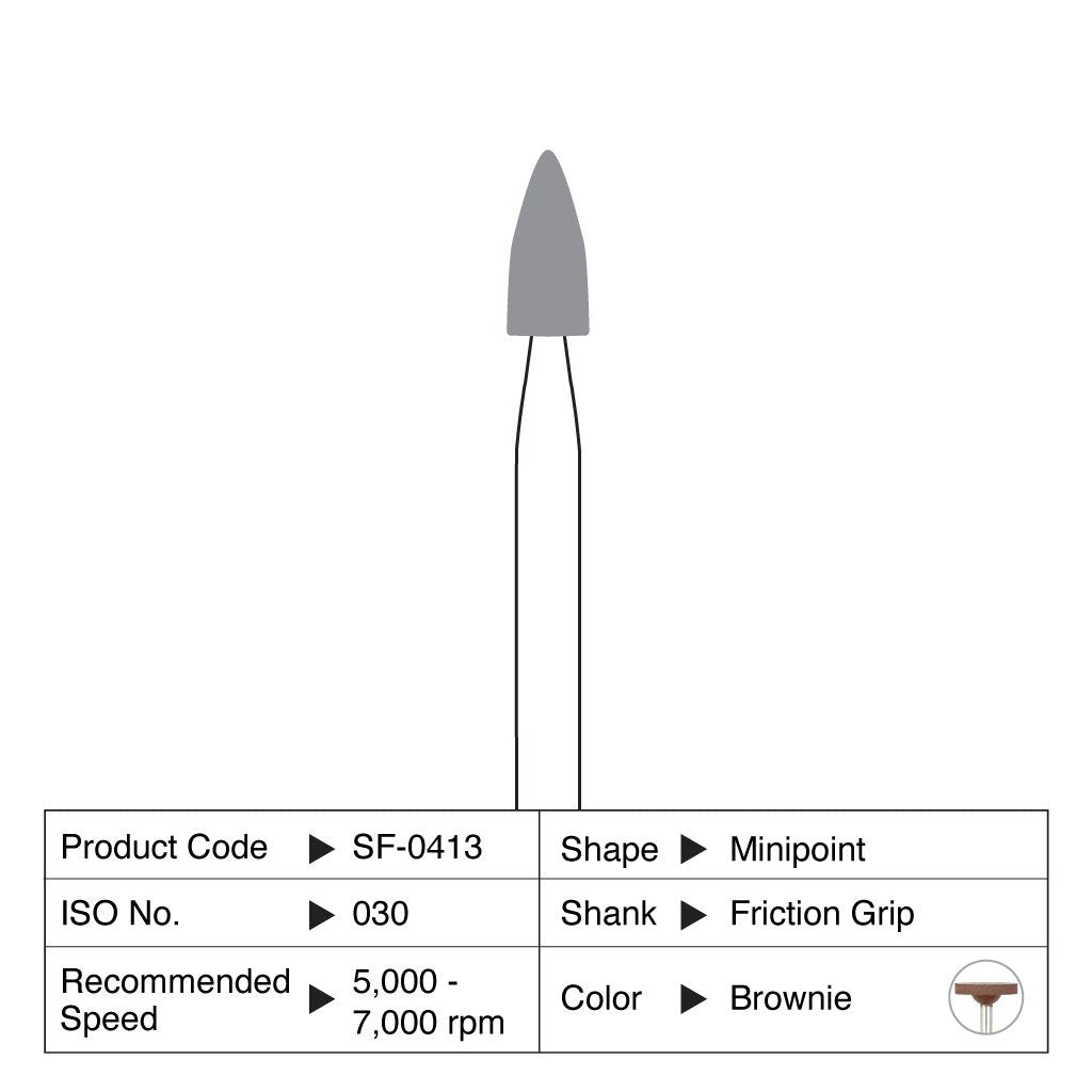 Shofu Brownie Silicone Minipoint FG #0413 12/Box